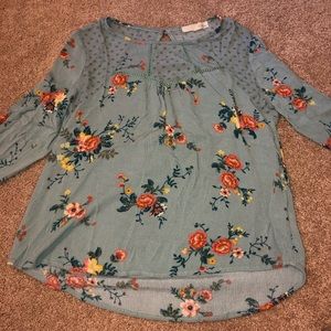 Floral polka dot blouse